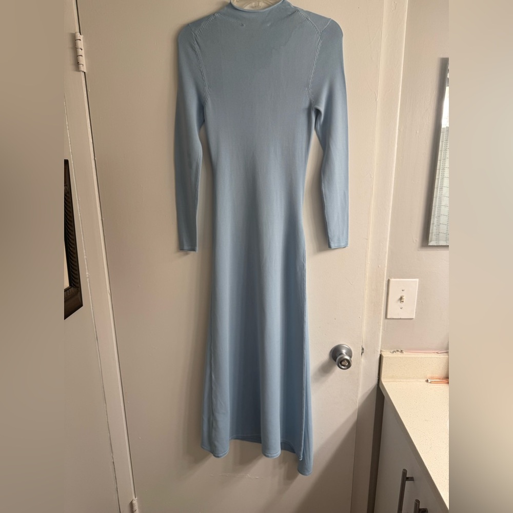 Zara Light Blue Long Sleeve Dress - Picture 5 of 6